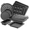 Bakeware Sets, Baking Pans Set, Nonstick Oven Pan for Kitchen with Wider Grips, 10 Pieces Including Rack, Cookie Sheet, Cake Pans, Loaf Pan, Muffin Pan, Pizza Pan - Grey